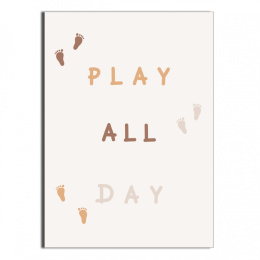 Plakat Play All Day Brąz