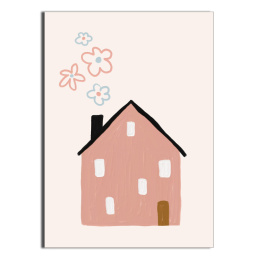 Plakat Różowy Domek